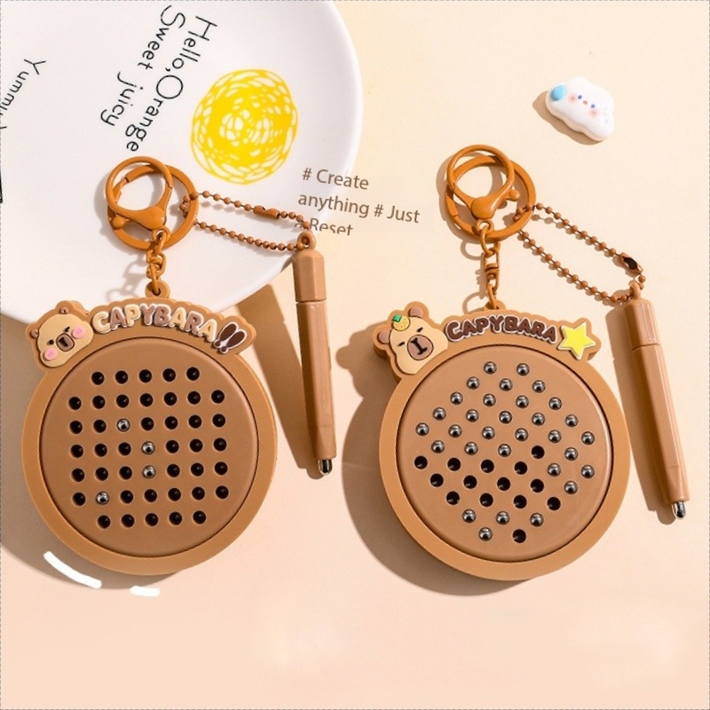 Women Accessories Drawing - Karikatür Kapibala Manyetik Çelik Bilyalı Çizim