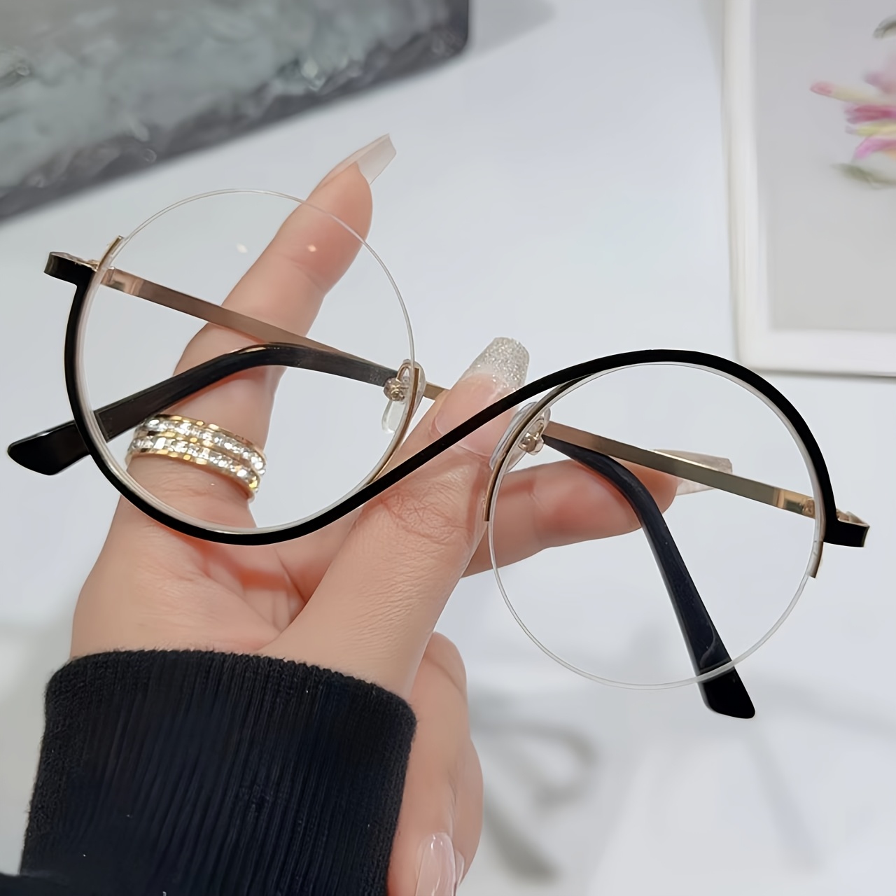 Women Accessories Trending - Yeni Moda Trendi Metal Yarım Çerçeveli