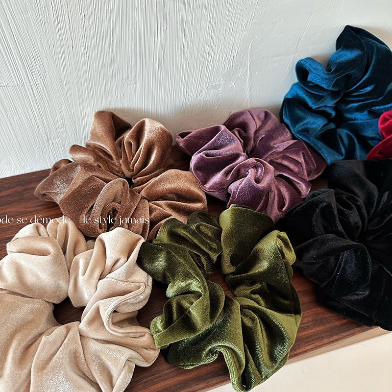 Women'S Winter Accessories Set - Yeni Kış Kadın Büyük Kadife Scrunchies
