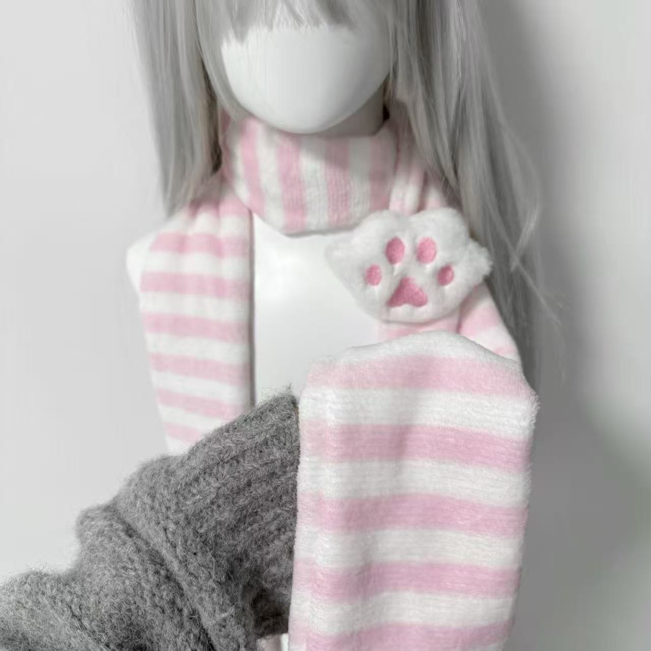 Kawaii Kniied Eşarp Kedi Pençe - Women'S Winter Accessories Set incelemesi ve fiyatı