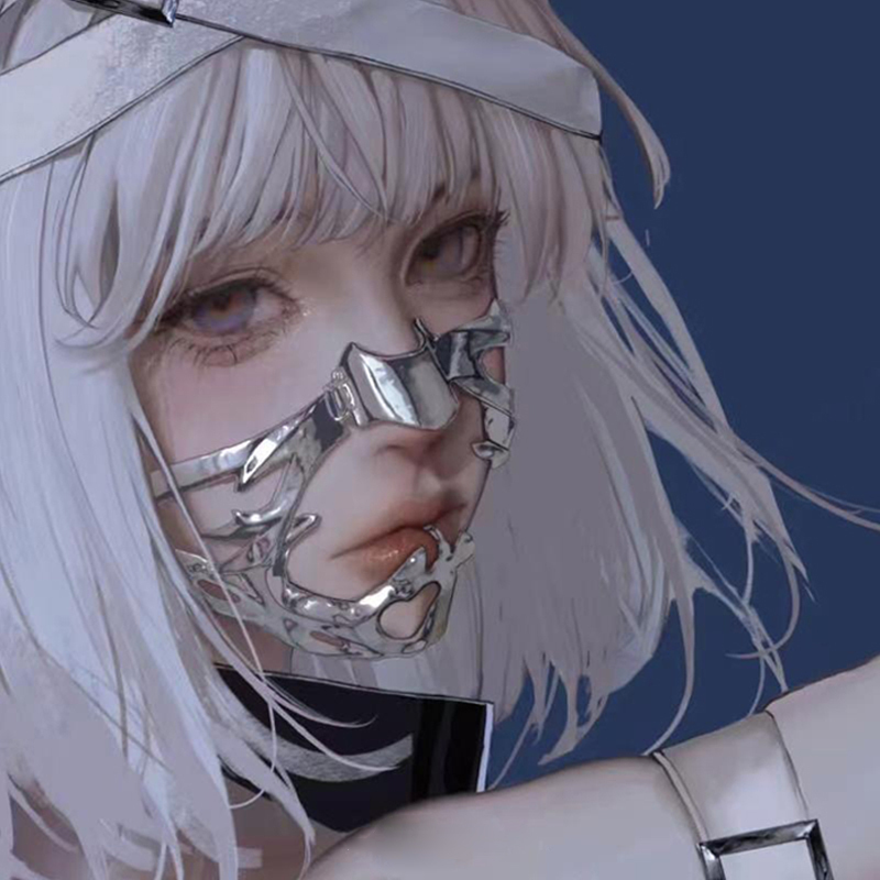 2025 Cyberpunk Vizör Çene Meta - Women Accessories Chain incelemesi ve fiyatı