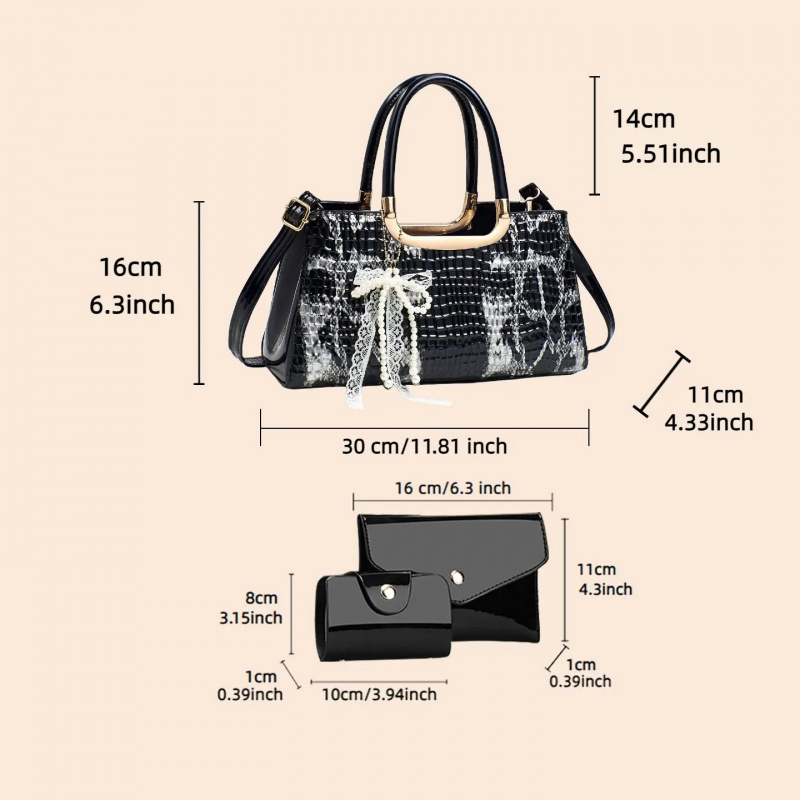Kadın Çanta Seti, Timsah Desen - Women Accessories Bag incelemesi ve fiyatı