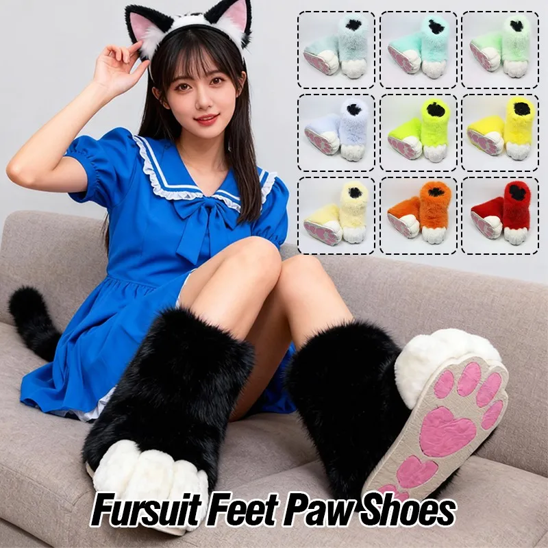 1 çift Fursuit Ayak Pençe Ayak - Women'S Winter Accessories Set incelemesi ve fiyatı